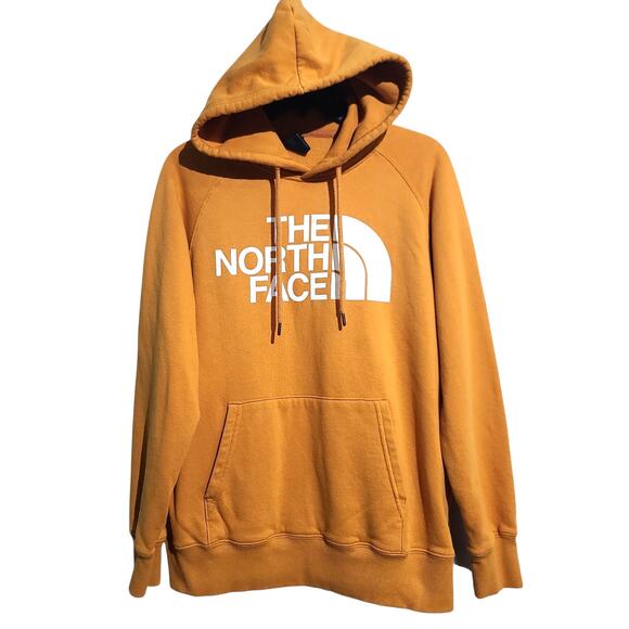 The North Face Yellow Women's Half Dome Pullover Hoodie Size Medium - Picture 1 of 6